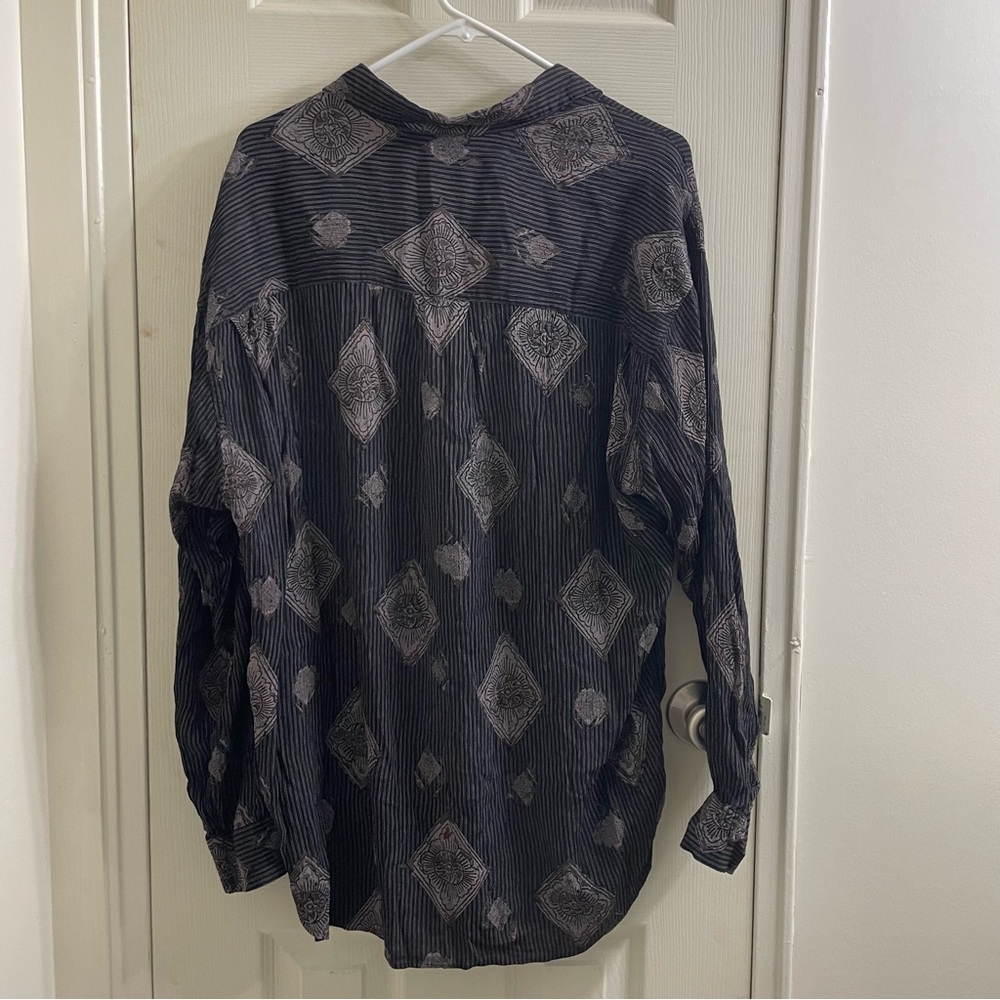 Y2K Pal Zileri patterned silky dress shirt - Picture 4 of 12